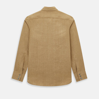 Camel Linen Windsor Shirt Image 2