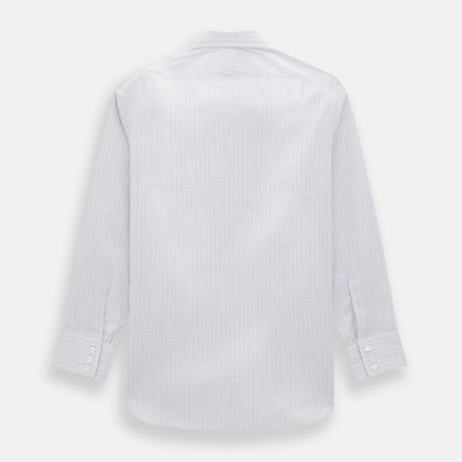 Pale Blue and Grey Grid Check Mayfair Shirt Image 2