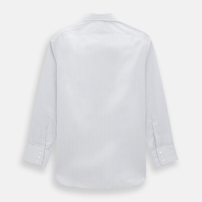 Pale Blue and Grey Grid Check Mayfair Shirt Image 2