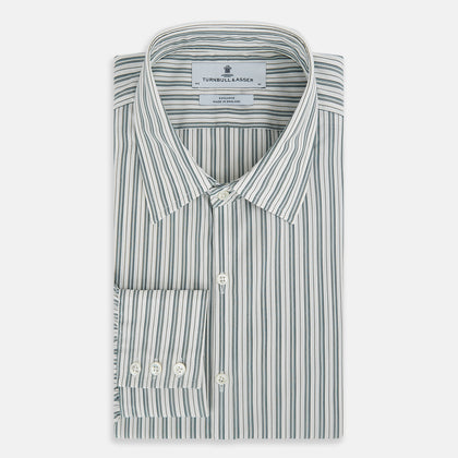 OLIVE & SAGE GREEN MULTI TRACK STRIPE WESTMINSTER SHIRT Image 3