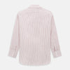View 3 of product The Red Ticking Stripe Westminster Shirt by Turnbull & Asser features long sleeves, a button-up front, and vertical red and white stripes, shown flat on a white background.