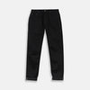 View 1 of product A pair of Turnbull & Asser Black Italian Selvedge Denim Jeans with a five-pocket design, button closure, and cuffed hems, displayed flat on a white background.