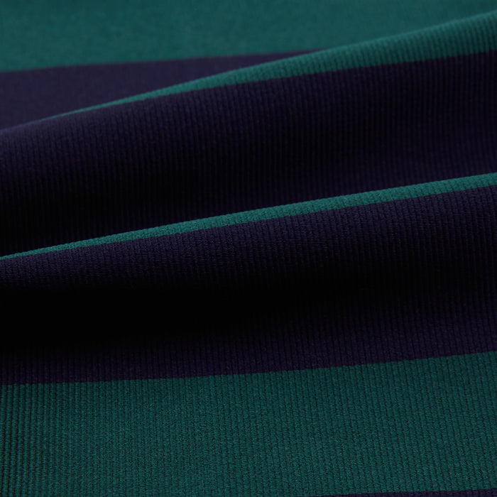 Wide Green Stripe and Navy Silk Cravat Image 3