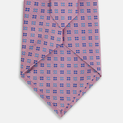 Blue and Pink Multi Dot Silk Tie Image 2