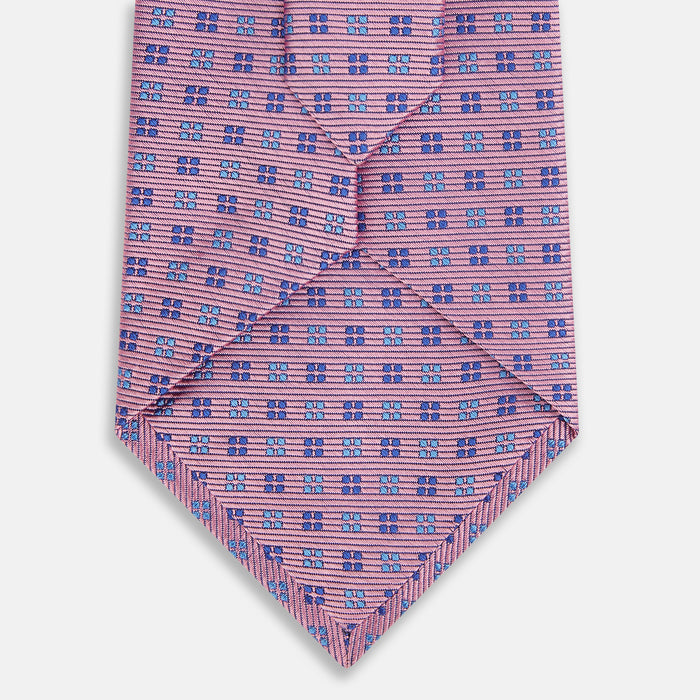 Blue and Pink Multi Dot Silk Tie Image 2