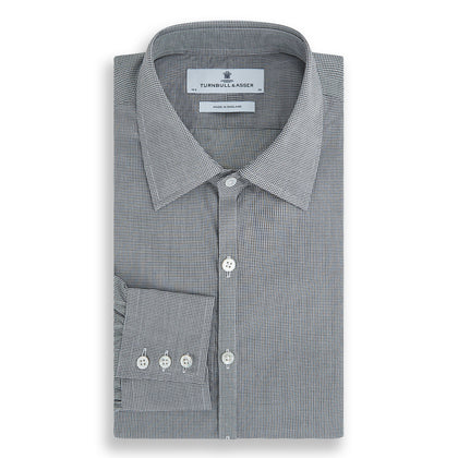 Grey and White Micro Check Westminster Shirt Image 7
