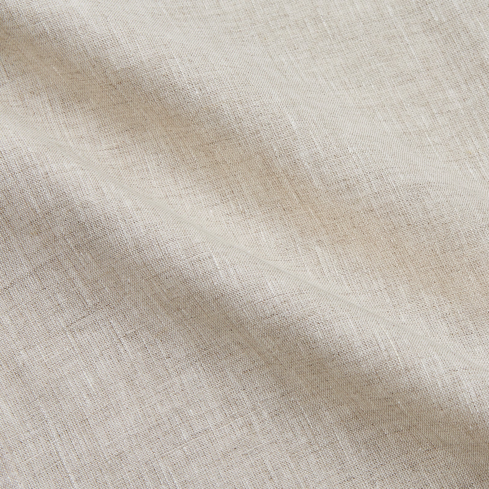 View 4 of product The Turnbull & Asser Light Oatmeal Linen Weekend Fit Unwin Shirt features long sleeves, a band collar, and two chest pockets—an ideal choice for effortless summer style.