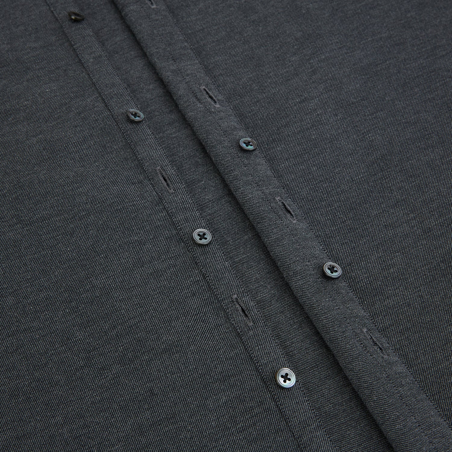 View 7 of product The Charcoal Melange Westminster Shirt by Turnbull & Asser features a long-sleeve, button-up design with a Turnbull collar and buttoned cuffs, offering classic British craftsmanship in a timeless style.