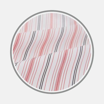 Red Multi Pencil Stripe Fabric