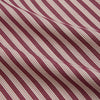 View 4 of product The Turnbull & Asser Burgundy Multi Stripe Weekend Fit Wool Shirt features a Derby collar, 1 button cuffs, and vertical red and white stripes, ideal for casual wear, shown against a white background.