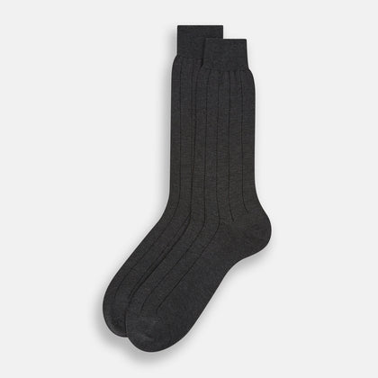 Charcoal Dash Striped Mid-Length Socks Image 1