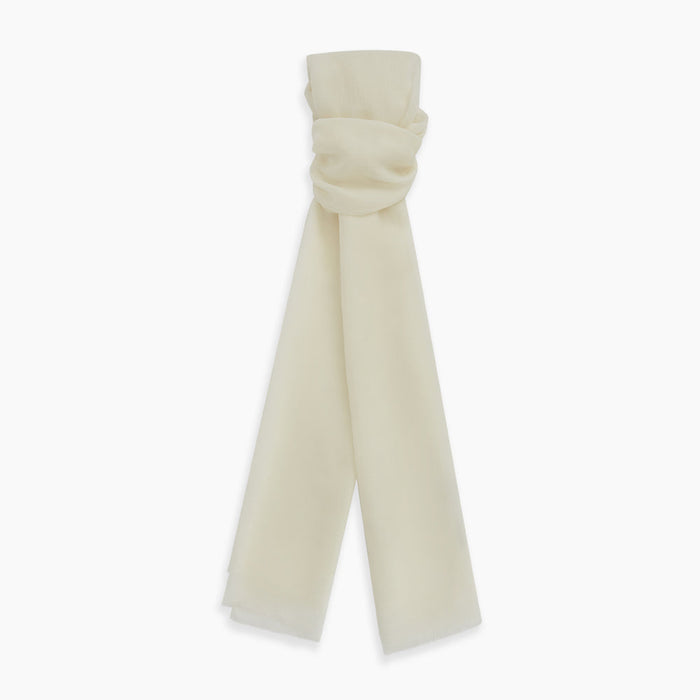 White Hand-Dyed Cashmere Scarf Image 2