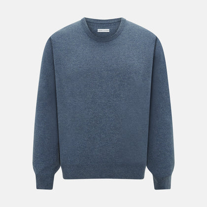 Pacific Blue Cashmere Round Neck Jumper
