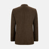 View 3 of product The Turnbull & Asser Brown Gingham Check Sports Jacket features a single button closure, notched lapels, and two front flap pockets, shown against a plain white background.
