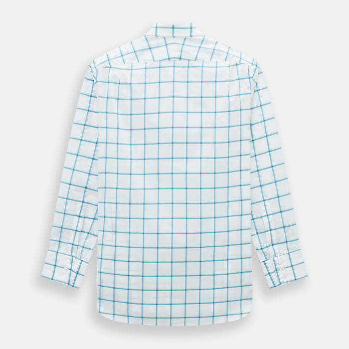 Turquoise Grid Check Mayfair Shirt Image 2