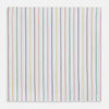 View 3 of product Turnbull & Asser’s Rainbow Double Pinstripe Hand-Rolled Handkerchief features a white square design with slim red, blue, green, and yellow stripes and refined hand-rolled edges.