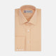A neatly folded Orange Oxford Classic Fit Shirt with a T & A collar by Turnbull & Asser is displayed on a white background—a versatile piece for minimalist outfits or pairing with bold ties.