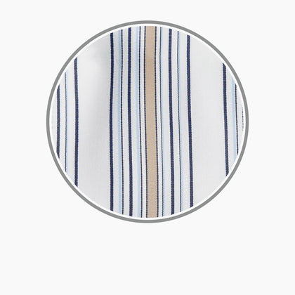 Sand Multi Stripe Cotton Fabric Image 2