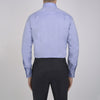 View 5 of product The Turnbull & Asser Blue Royal Oxford Cotton Shirt features a button-down collar, 3-button cuffs, and a visible brand label, shown neatly folded on a white background—ideal for pairing with a navy suit.