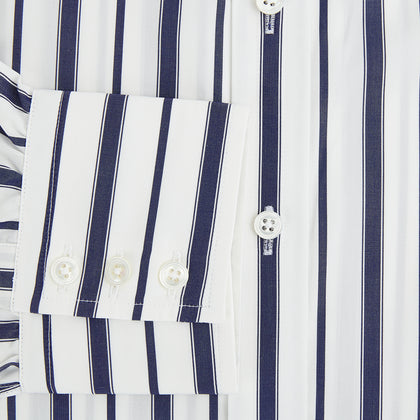 Navy Double Stripe Mayfair Shirt Image 3