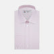 The Turnbull & Asser Pink Hairline Stripe Shirt features a T&A collar and 3-button cuffs, shown neatly folded against a white background—perfect as a smart office shirt.