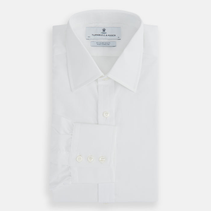 White Sea Island Quality Cotton Shirt with T&A Collar and 3-Button Cuffs Image 4