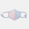 View 1 of product The Turnbull & Asser Pink & Blue Check Commuter Mask features lavender adjustable ear loops tied in bows and comes with 3 Viroformula™ filters. Shown on a plain white background.