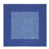 View 2 of product The Blue Maze Silk Pocket Square by Turnbull & Asser features a geometric maze-inspired pattern and central logo, with a folded corner for an artful touch.