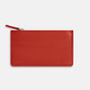 View 3 of product The Red Leather Zip Wallet by Turnbull & Asser features gold-embossed branding on the front and is shown against a plain white background.
