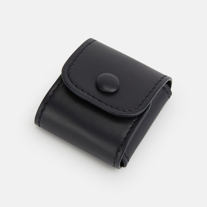 Navy Leather Cufflinks Image 2