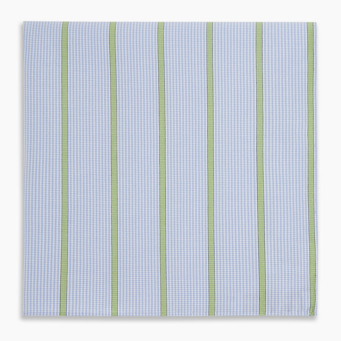 Hand Rolled Light Green Track Stripe Handkerchief Image 3