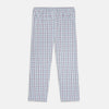 View 1 of product Turnbull & Asser Blue and Pink Tattersall Check Pyjama Trousers with an elastic waistband and straight legs, shown laid flat on a plain white background.