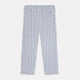Turnbull & Asser Blue and Pink Tattersall Check Pyjama Trousers with an elastic waistband and straight legs, shown laid flat on a plain white background.