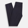 View 6 of product The Navy Rupert Trousers by Turnbull & Asser are tailored wool trousers with a button and zip closure, belt loops, and front creases, elegantly displayed against a plain white background.