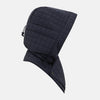 View 2 of product The Turnbull & Asser Navy Quilted Hood with Neck Warmer features diamond pattern stitching, a structured hood, overlapping collar, and button closure, shown on a plain white background.
