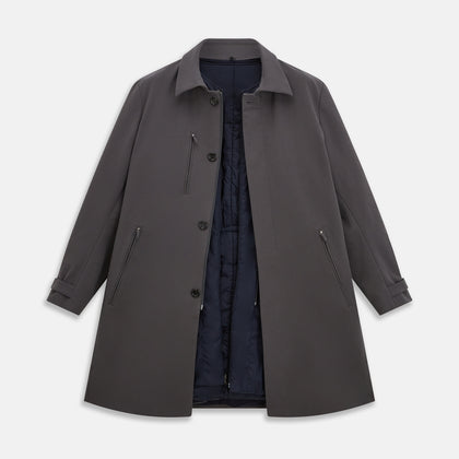 Charcoal Melange John Arthur Trench Coat Image 3