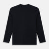 View 3 of product A plain navy long-sleeve crewneck by Turnbull & Asser is displayed on a white background, featuring a simple, classic design with no visible logos or patterns.