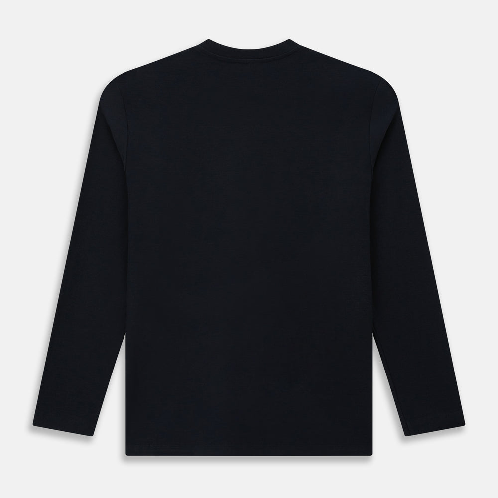 A plain navy long-sleeve crewneck by Turnbull & Asser is displayed on a white background, featuring a simple, classic design with no visible logos or patterns.