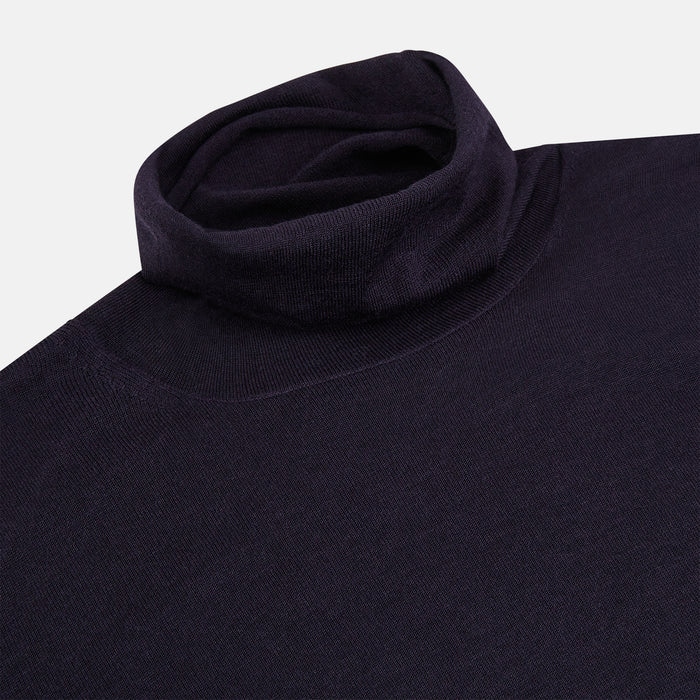 Dark Purple Fine Merino High Neck Jumper Image 1