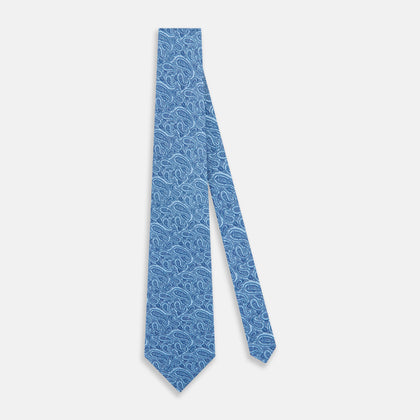 Blue Paisley Silk Tie Image 1