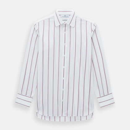 Wine Track Stripe Mayfair Shirt