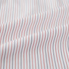 View 8 of product The Turnbull & Asser Red and Blue Ticking Stripe Westminster Shirt features long sleeves, a button-up front, pointed collar, and buttoned cuffs, highlighting British craftsmanship while laid flat on a white background.