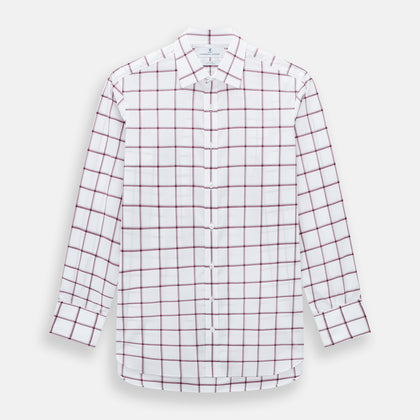Burgundy Grid Check Mayfair Shirt