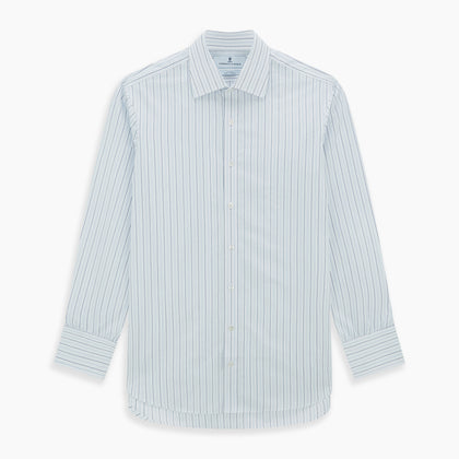 Blue Wide Pinstripe Mayfair Shirt Image 6