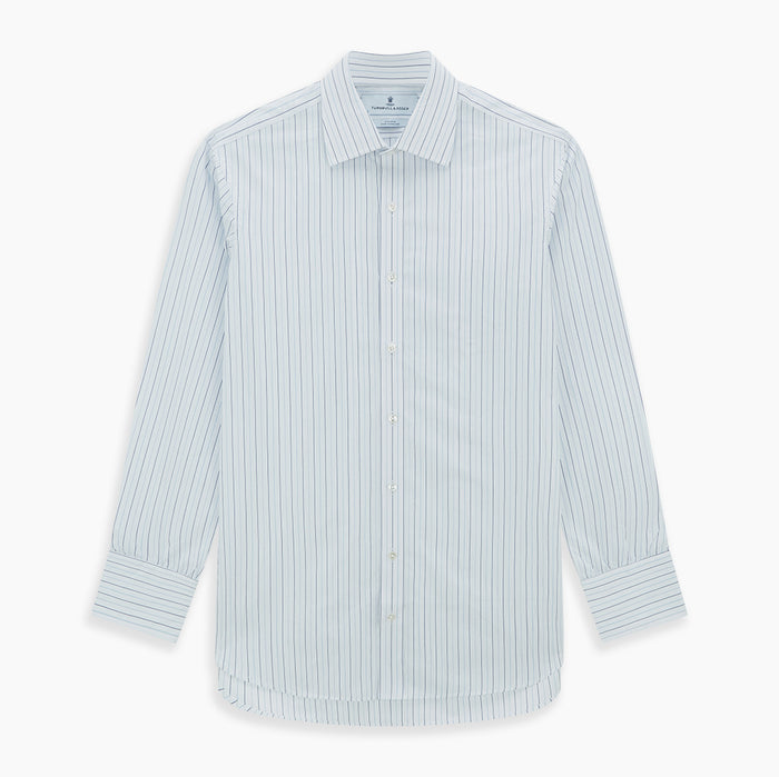 Blue Wide Pinstripe Mayfair Shirt Image 6