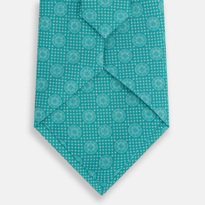 Turquoise Medallion Silk Tie Image 2
