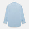 View 3 of product The Turnbull & Asser Sky Blue Mayfair Shirt is a long-sleeved, collared button-down made from sanforised cotton, shown laid flat on a white background.