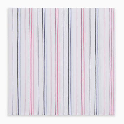 Hand Rolled Pink and Blue Multi Stripe Handkerchief Image 4
