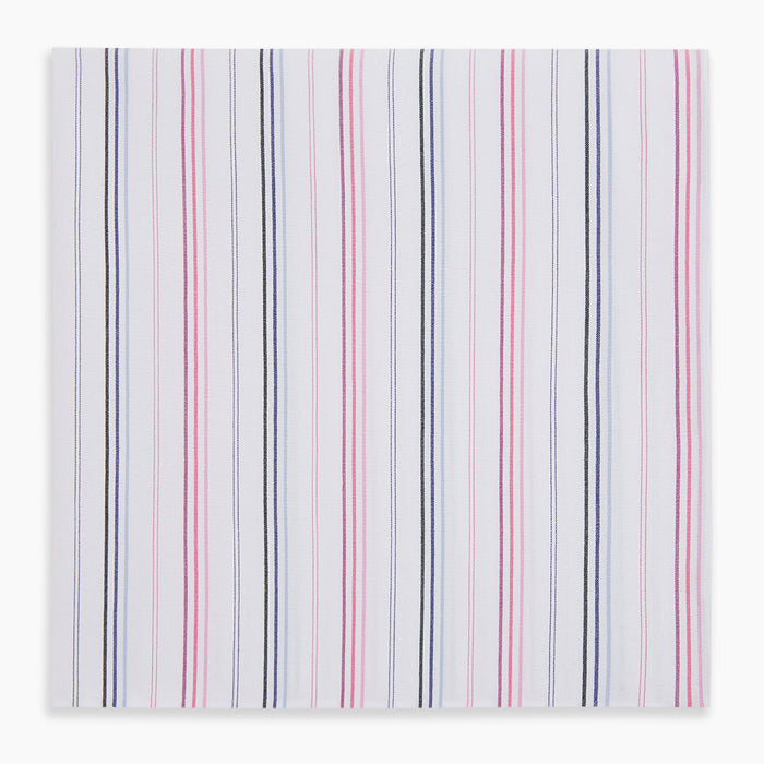 Hand Rolled Pink and Blue Multi Stripe Handkerchief Image 4