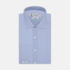 View 1 of product A Turnbull & Asser Tailored Fit Light Blue End-on-End Shirt with a Kent collar and 2-button cuffs is shown neatly folded on a plain white background. The shirt features classic styling and the Turnbull & Asser label.